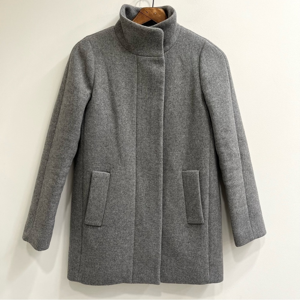 J. Crew Factory Wool-Blend City Coat in Heather Dusk Size 0